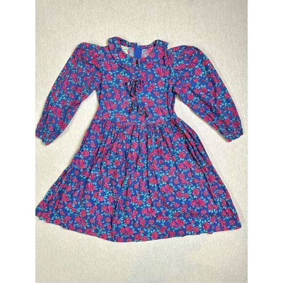 Vintage Kate Greenaway Girl’s Smocked Floral Dress Sz 5x - Picture 1 of 10